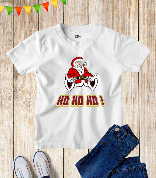 Kids Ho Ho Ho Santa Claus Christmas T Shirt