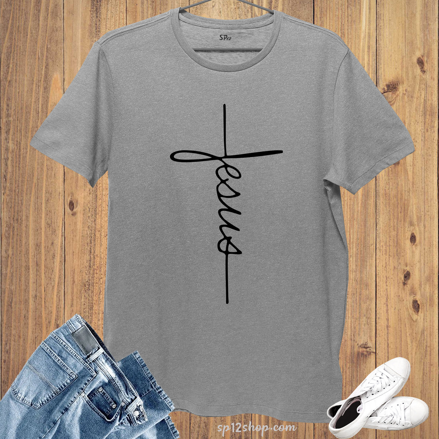 Jesus T Shirt Christian Faith Grace Cross Love Bible Tee