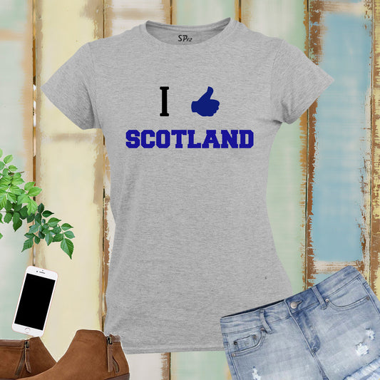 Patriot T Shirt Women Scottish I Like Scotland Thumb Up