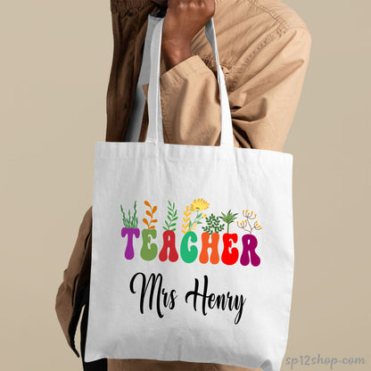 Plant Lover Teacher Appreciation Gift Custom Thank You Shopping Tote Bag