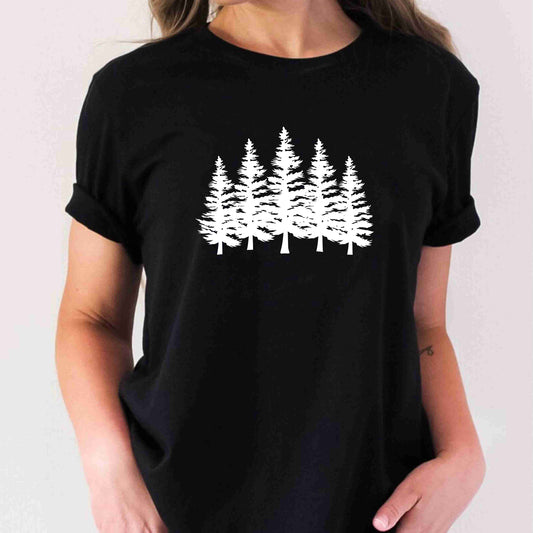 Camping Adventure Pine Tree Natural Lover Forest Outdoor Hiking T-Shirt