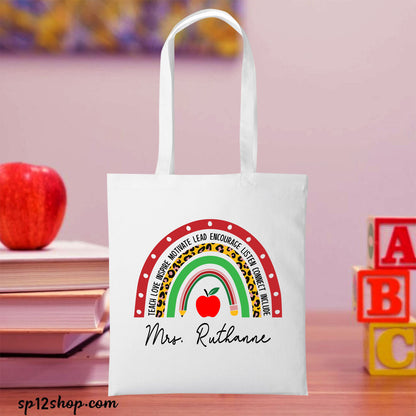 Motivational Teacher Appreciation Gift Custom Thank You Shopping Tote Bag