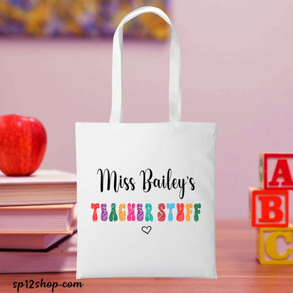 Christmas Teacher Appreciation Custom Thank You Gift Shopping Tote Bag