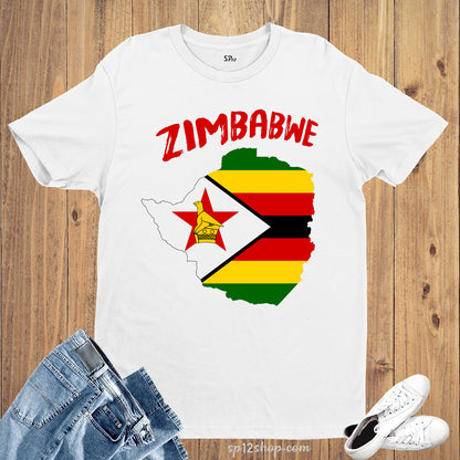 Zimbabwe Flag T Shirt Olympics FIFA World Cup Country Flag Tee Shirt