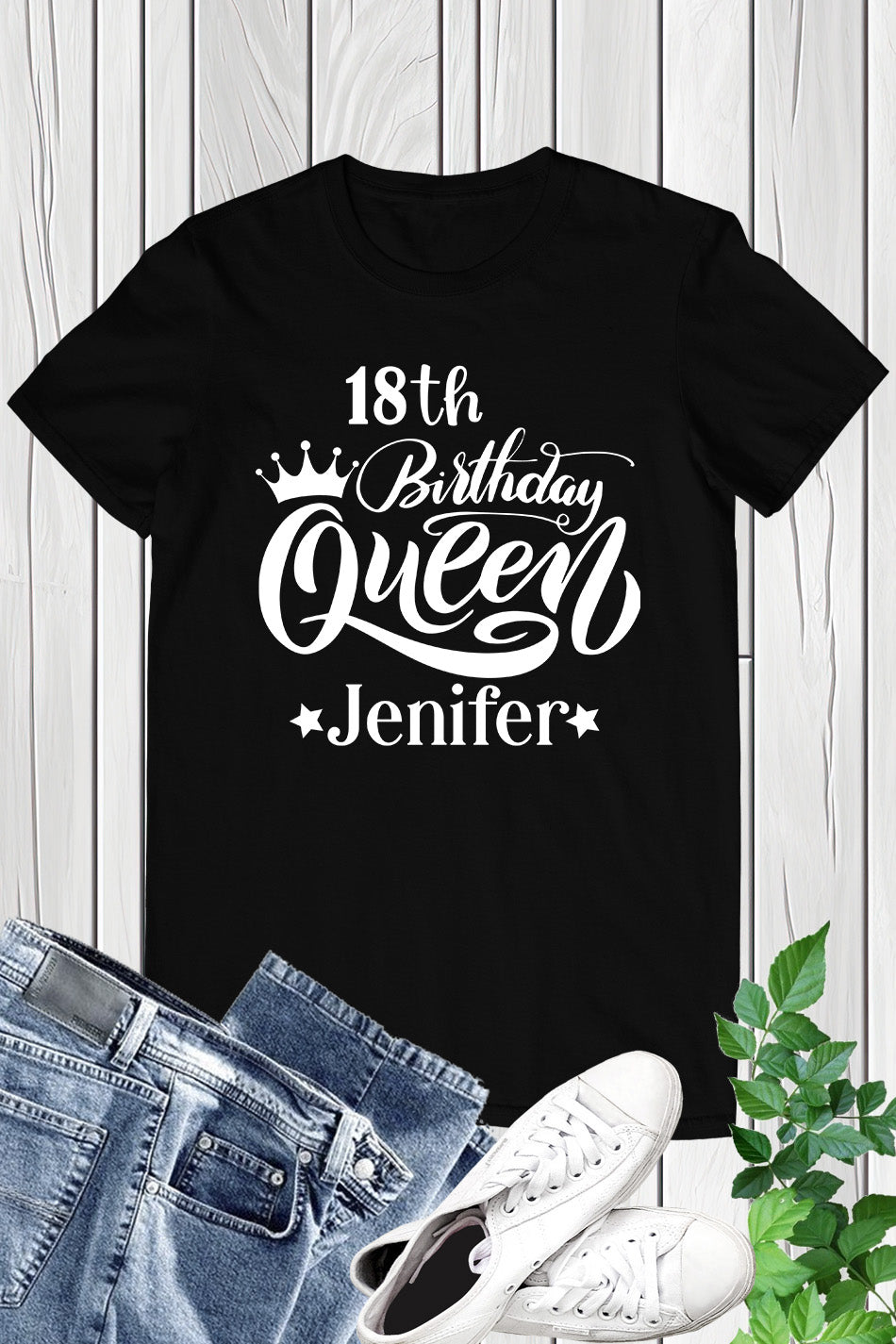 18th Birthday Queen T Shirt With Custom Name