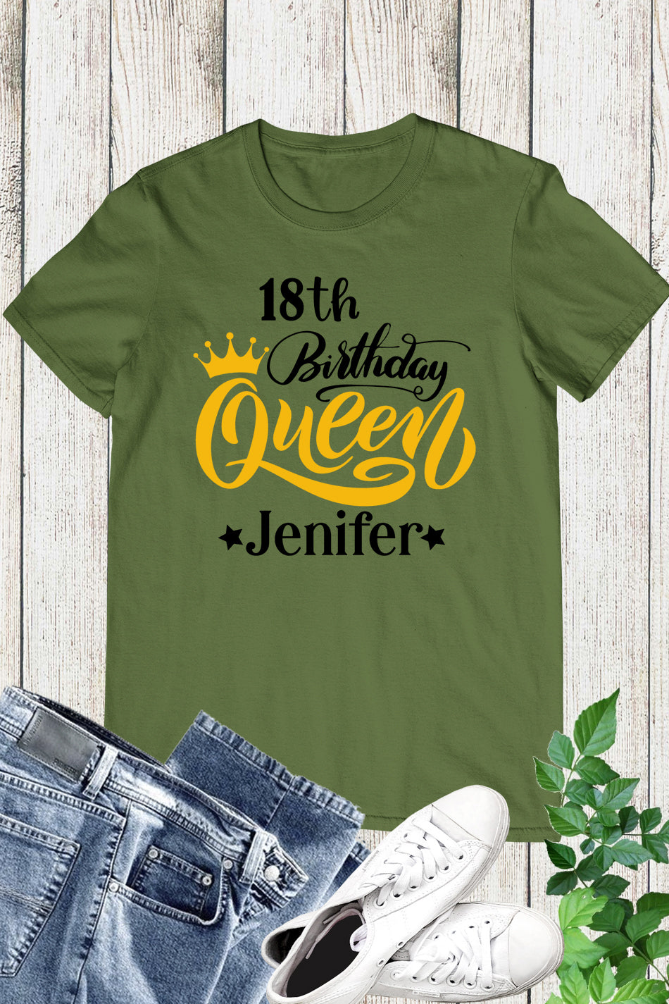 18th Birthday Queen T Shirt With Custom Name