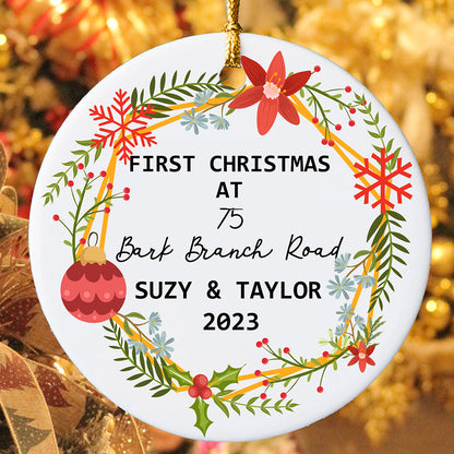 Personalized First Christmas At 75 Bark Branch Read 2023 Ornament