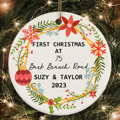 Personalized First Christmas At 75 Bark Branch Read 2023 Ornament