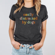 Easily Distracted By Dogs Funny Dog Paw Dog Lover Cute Puppy Shirts
