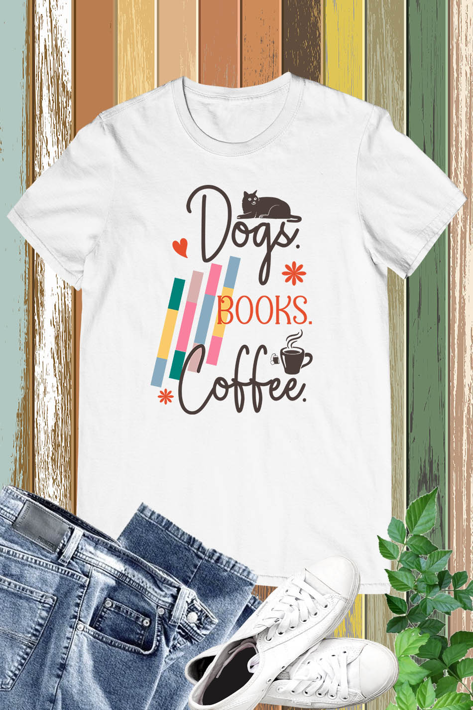 Dogs Books Coffee Shirt