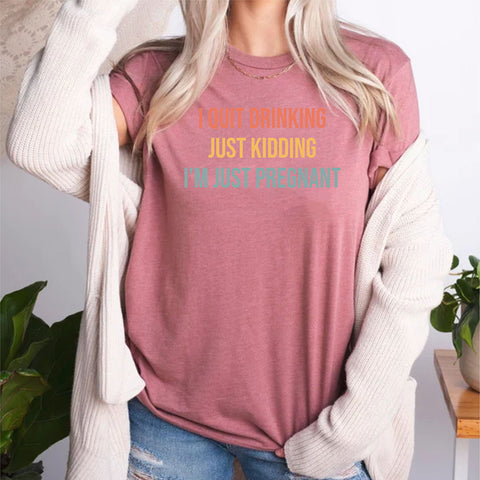 I'm Just Pregnant Funny Pregnancy Announcement Shirts Gift For New Mom