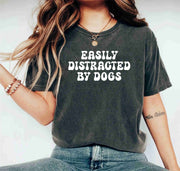 Easily Distracted By Dogs Cute Puppy Dog Lover Dog Paw Shirt For Women