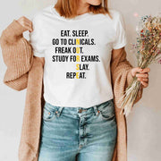 Eat Sleep Go To Clinicals Nursing School Student Future Nurse Shirts
