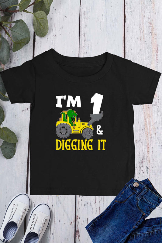 I'm 1 and Digging It Birthday T Shirt
