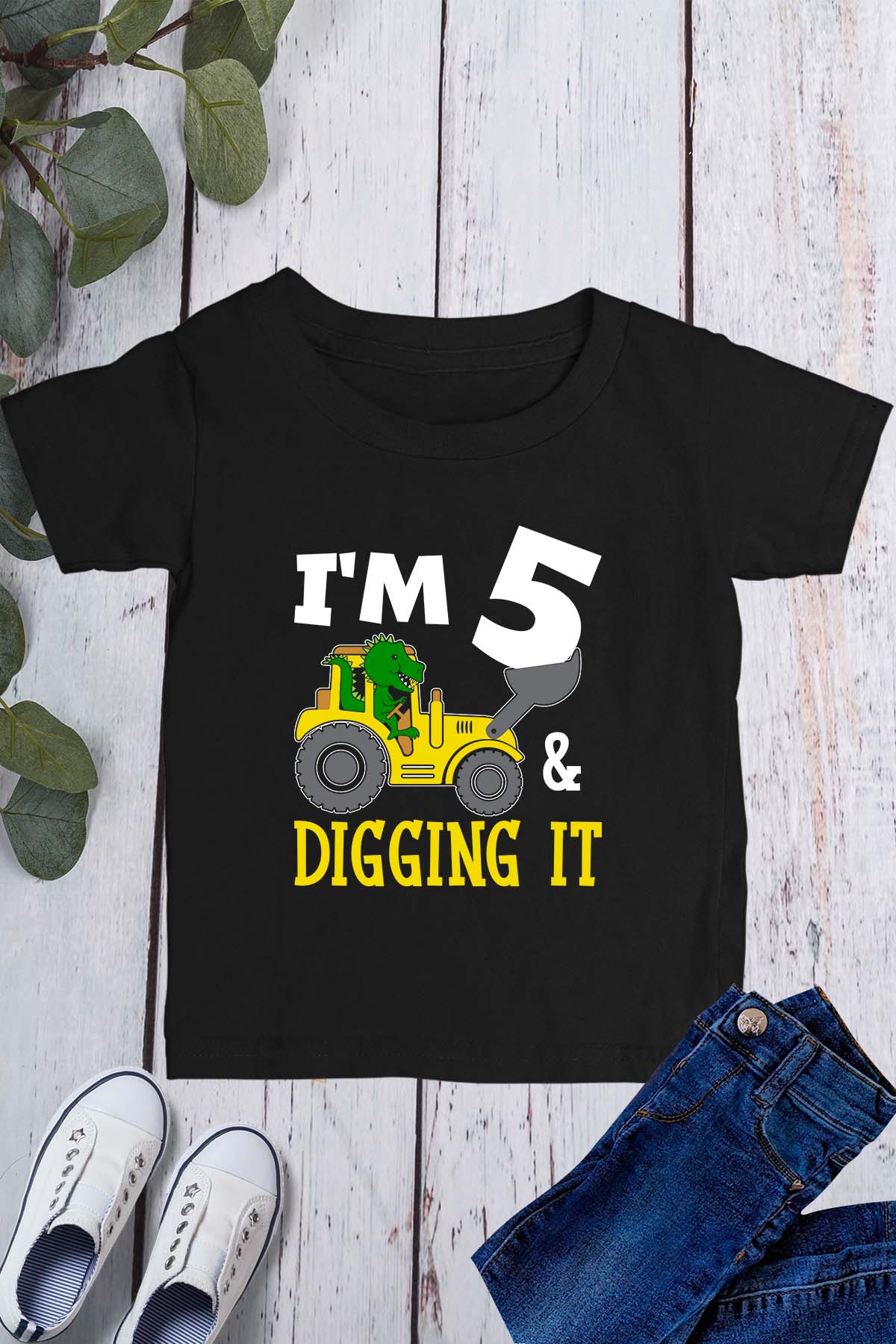 I'm 5 and Digging It Birthday T Shirt