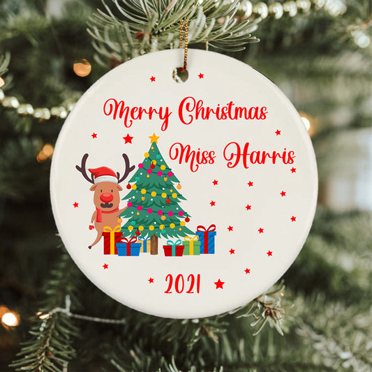 Marry Christmas Tree 2021 Christian Religious Bible Verse Ornament