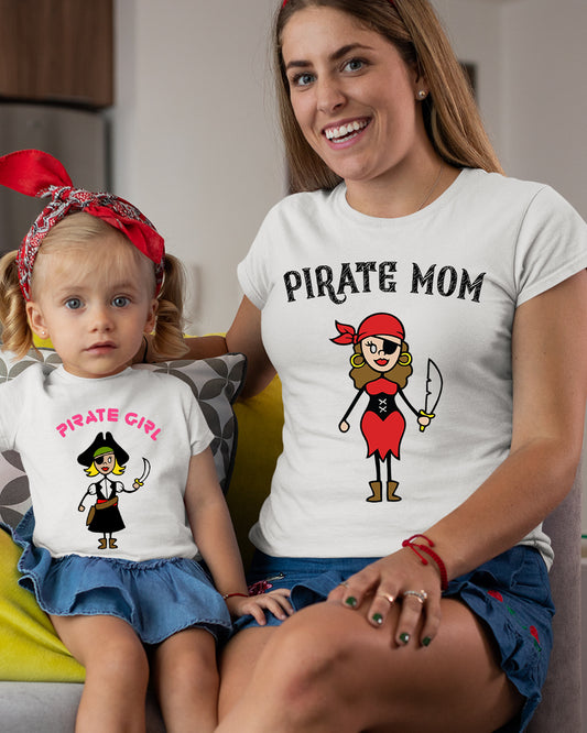 Pirate Mom Pirate Girl Mummy Daughter Mothers Day Family Matching T shirt