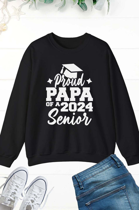 Proud Papa of a 2024 Senior Funny Graduation Sweatshirt
