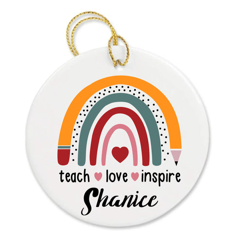 Personalized Elementary School Teacher Gift Custom Teaching Heart Ornament
