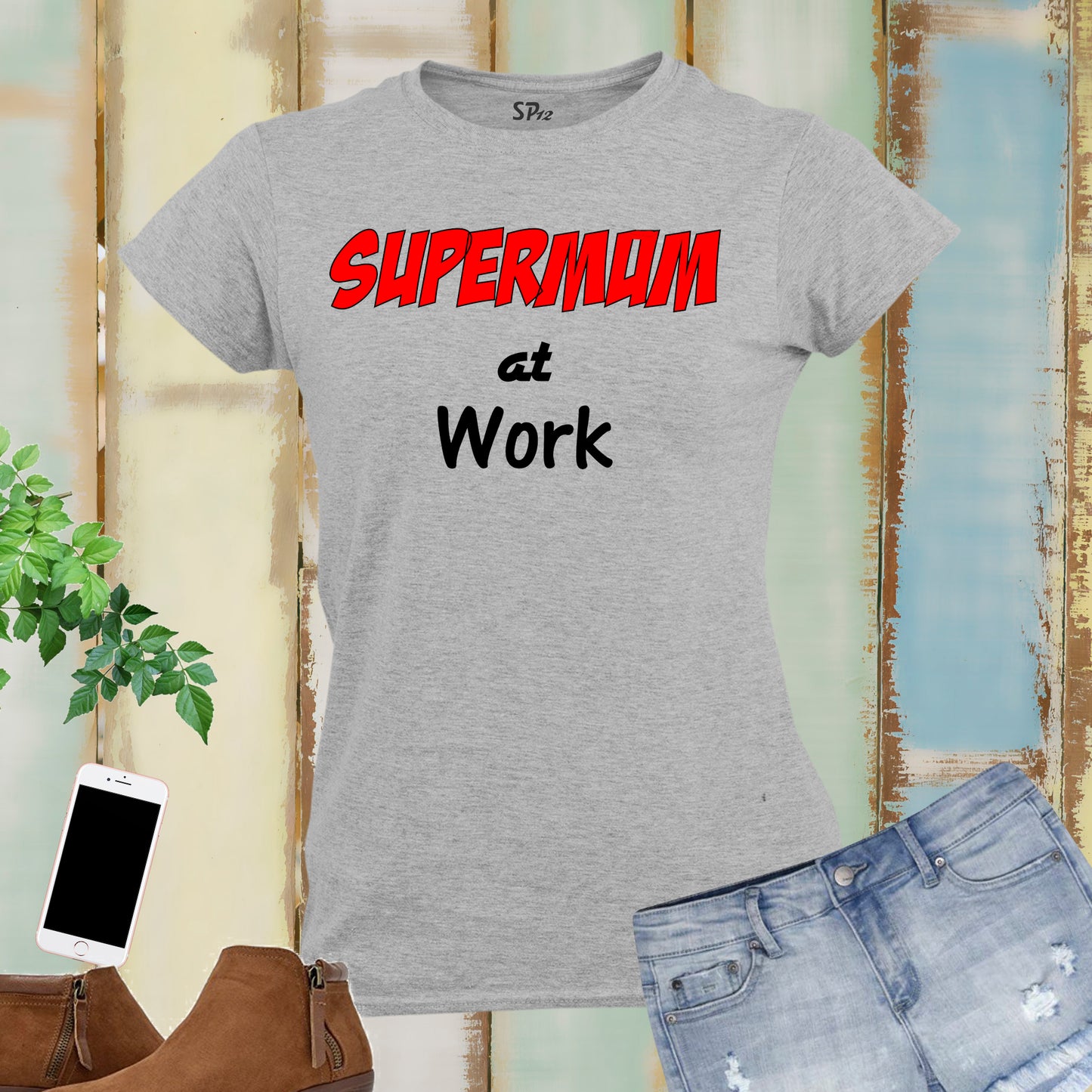 Family Women Mom T Shirt Super Mom Motherhood Slogan