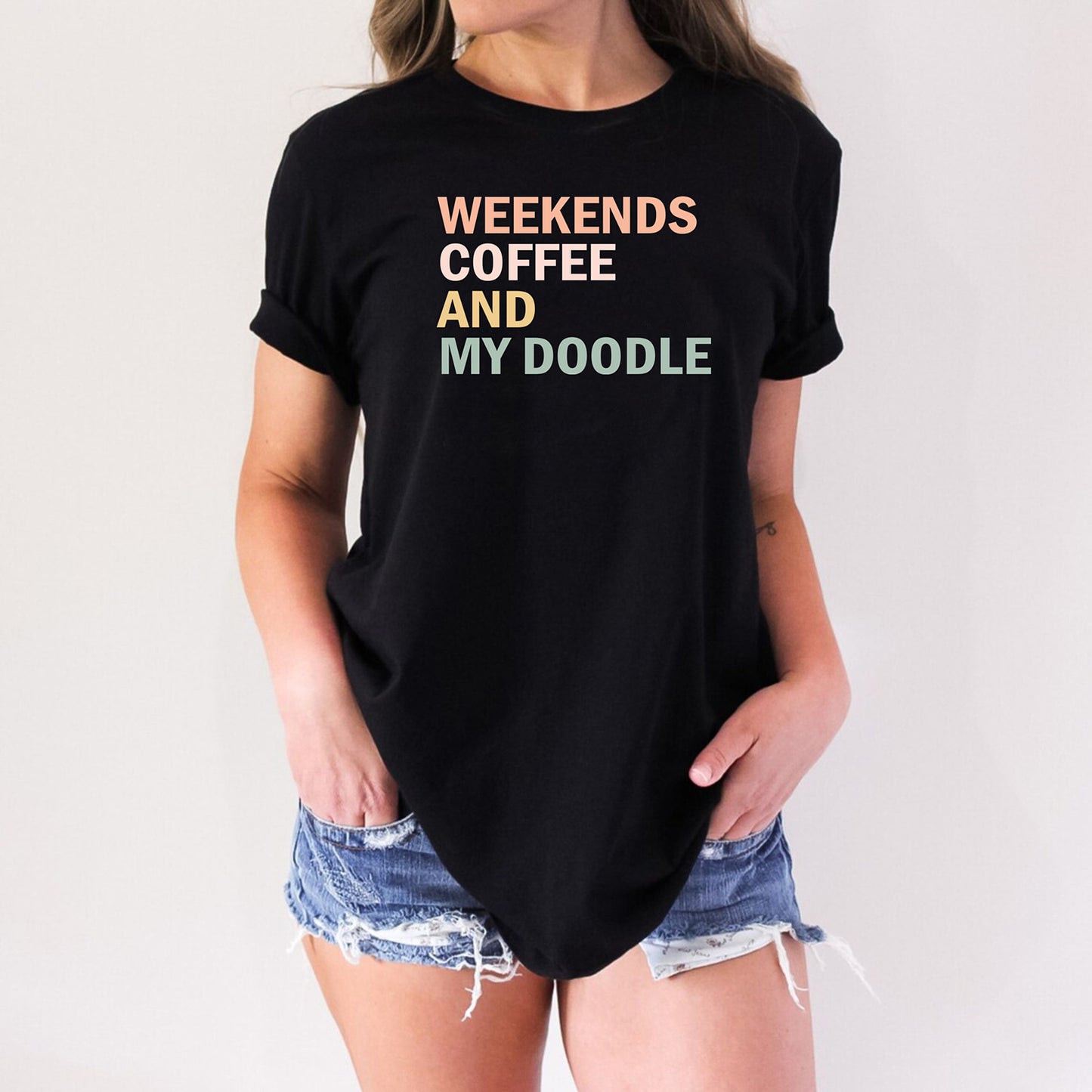 Weekends Coffee And My Doodle Dog Lover Funny Doodle Owner Shirts Gift