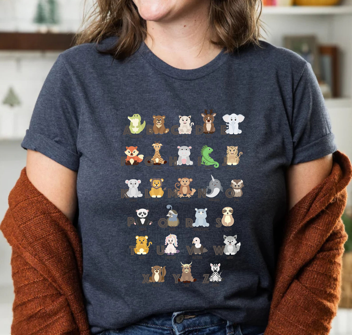 ABC Animals Alphabet Back to School Custom Teachers Lover T-Shirts