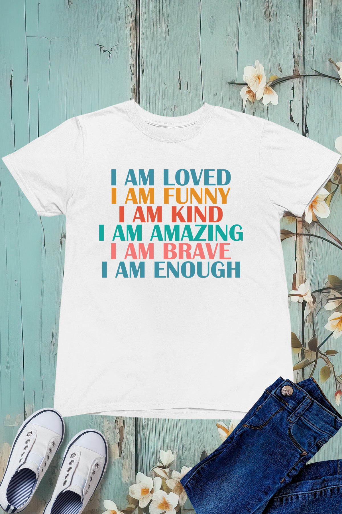 I am Loved Funny Kind Amazing Brave Enough Kids Shirt