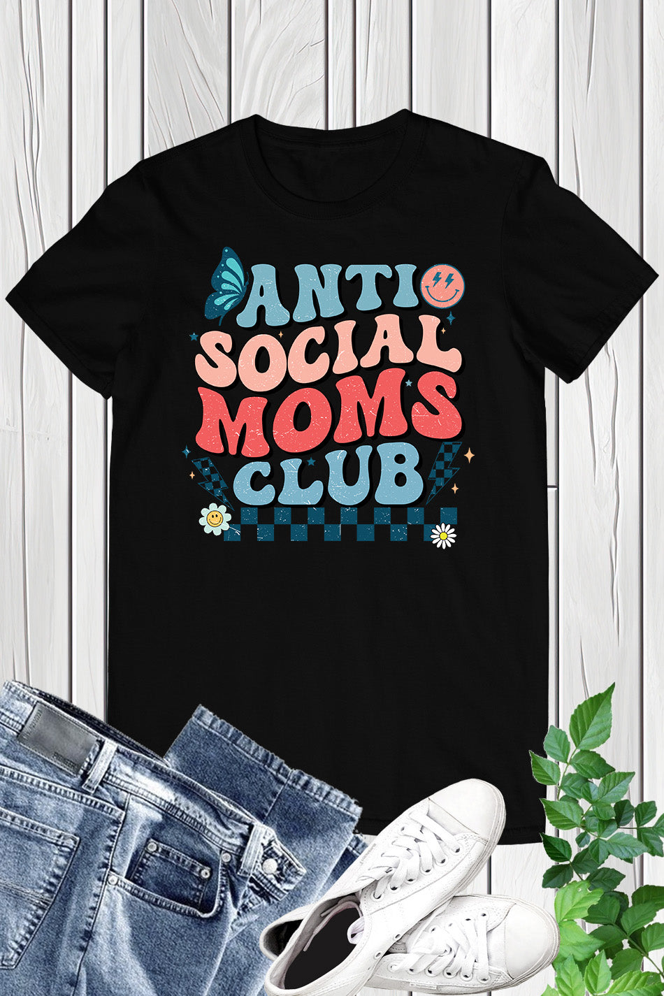 Anti Social Moms Club - Retro Funny Mom Shirt