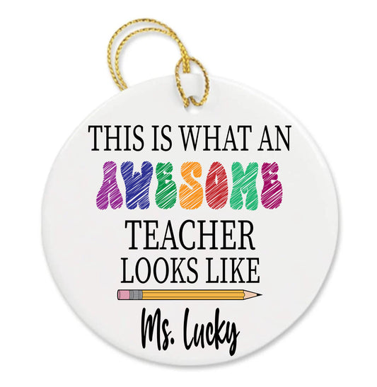 Personalized Awesome Teacher Appreciation Custom Thank You Gift Ornaments