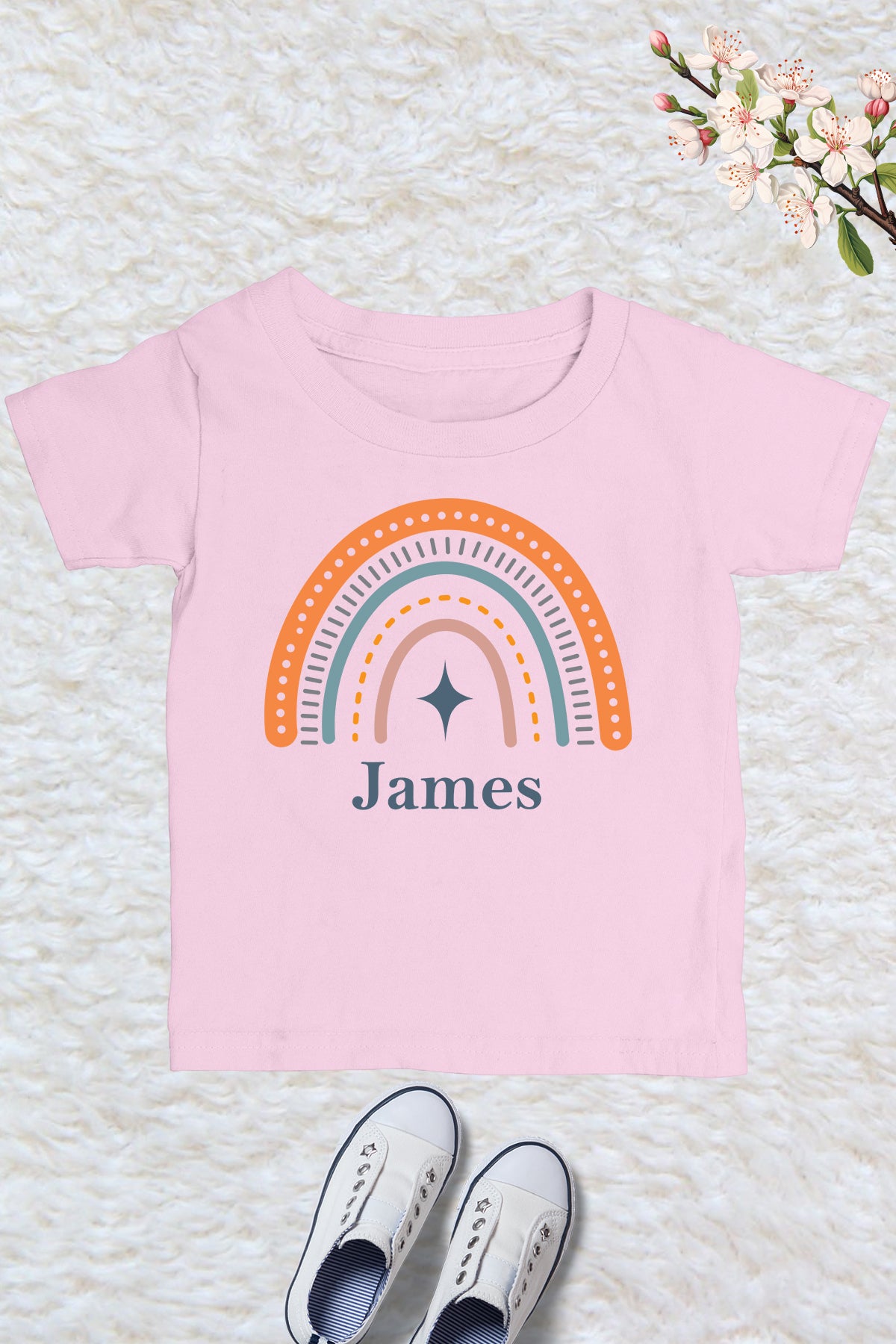 Personalized Baby Name With Rainbow Kids T Shirt