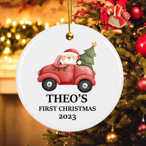 Baby's First Christmas Keepsake - Personalized First Christmas Truck Ornament