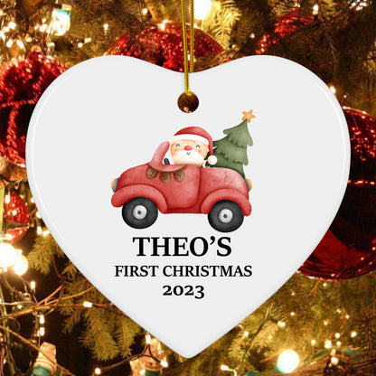Baby's First Christmas Keepsake - 2024 Personalized First Christmas Truck Ornament