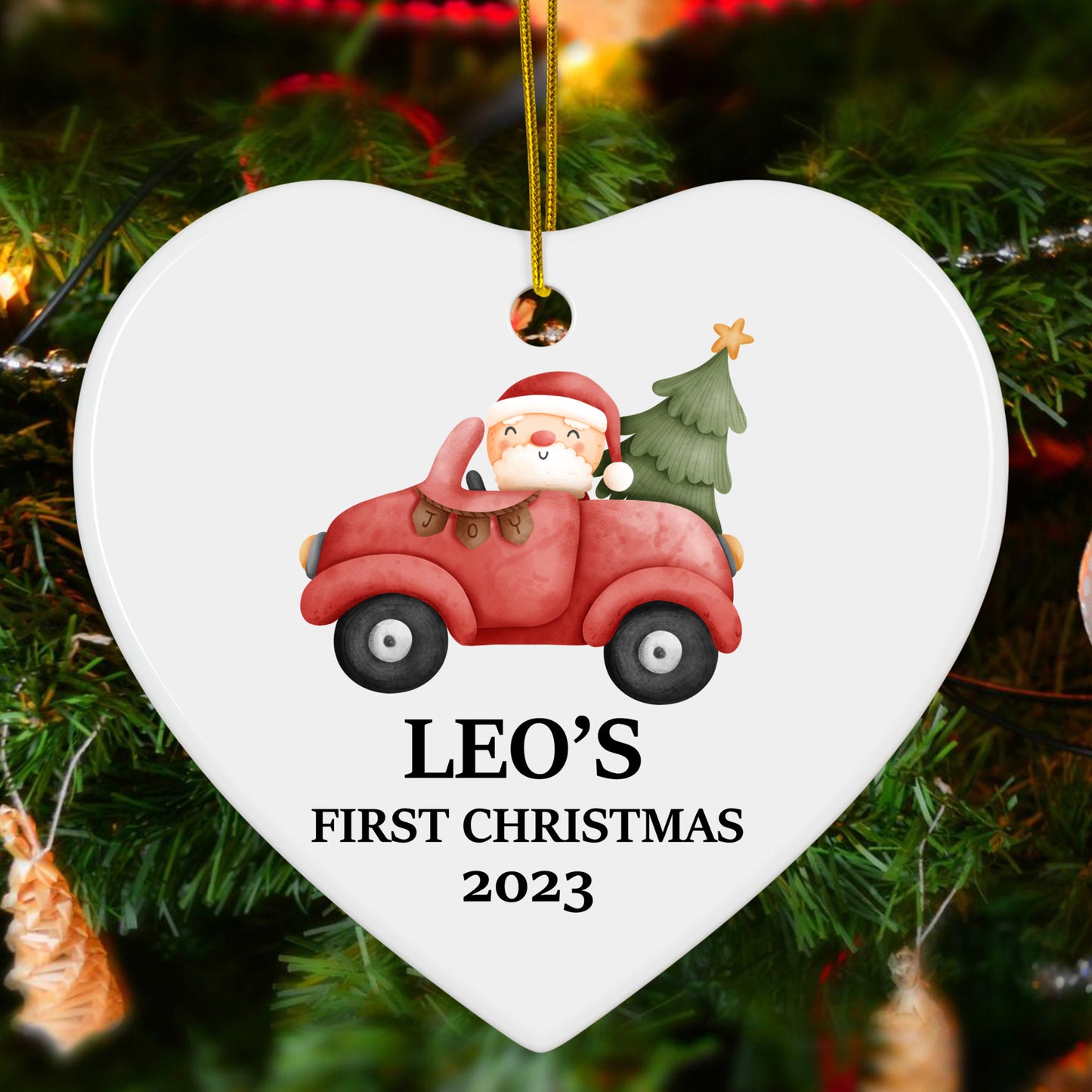 Baby's First Christmas Keepsake - 2024 Personalized First Christmas Truck Ornament