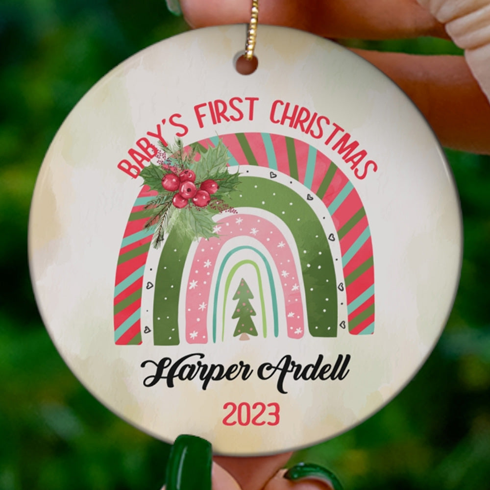 Personalized Babys First Christmas Bible Verse Faith Family Ornament