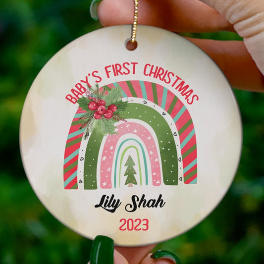 Personalized Babys First Christmas Bible Verse Faith Family Ornament