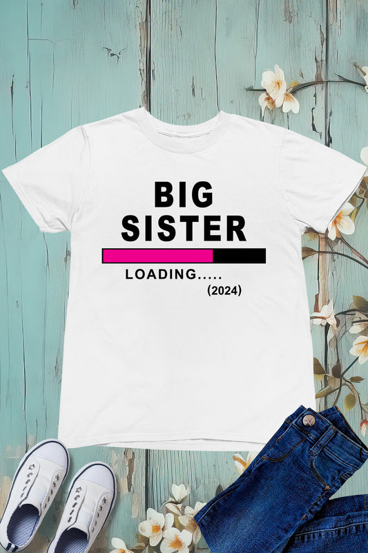 Big Sister Loading 2024 Girls T Shirt