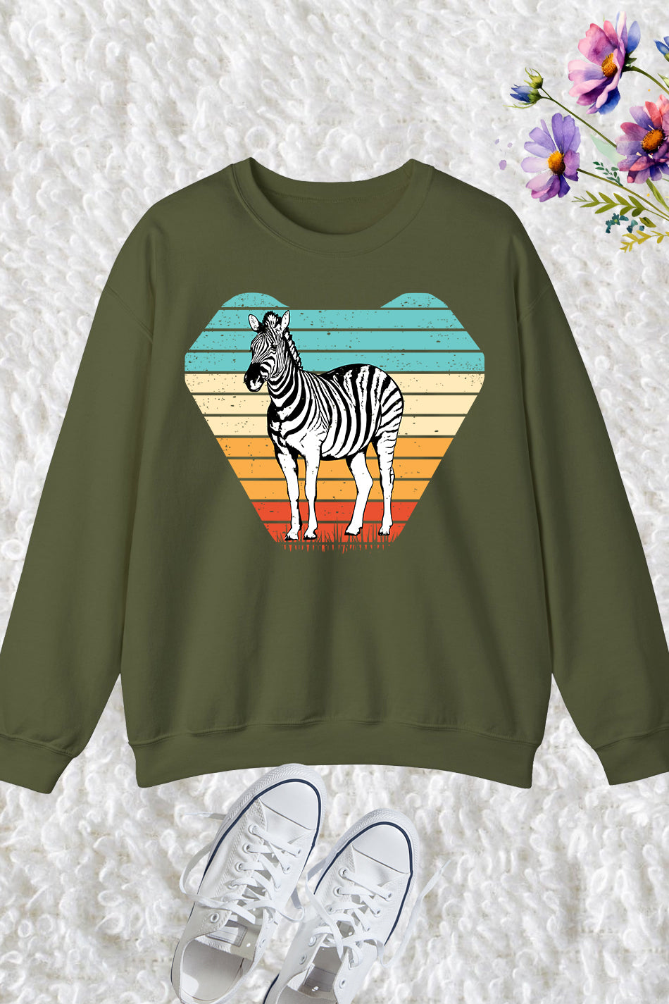 Vintage Retro Zebra Sweatshirt