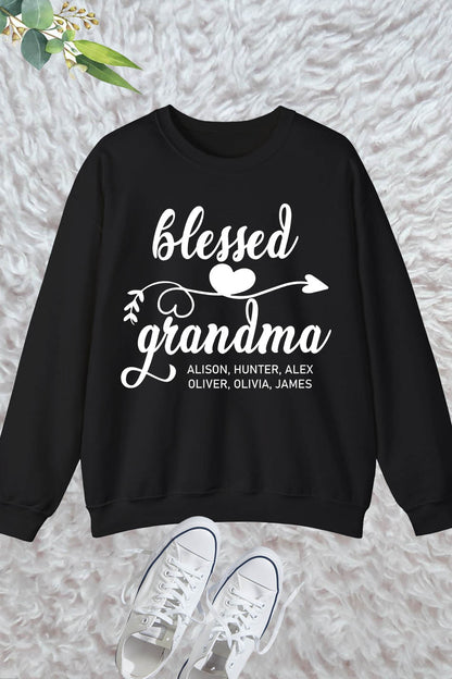Blessed Custom Grandma Personalized Ladies Sweatshirts
