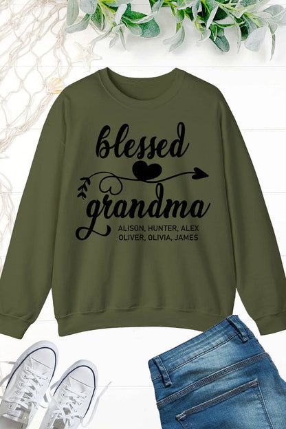Blessed Custom Grandma Personalized Ladies Sweatshirts