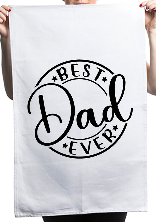 Awesome Best Dad Ever Fathers Day Custom Kitchen Table Tea Towel