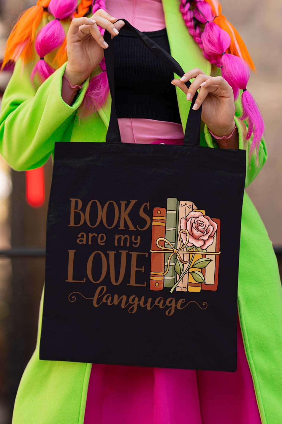 Books Are My Love Language Tote Bag