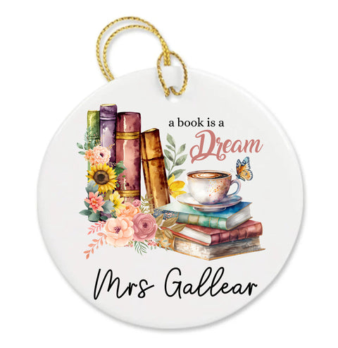 Personalized Teacher Appreciation  Librarian Custom Thank You Gift Ornament