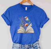 Wildflower With Book Lover Reading Bookworm Bookish Teachers T-Shirts