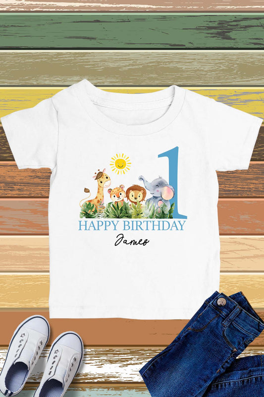 Happy 1st Birthday Custom Baby Boys Shirts With name