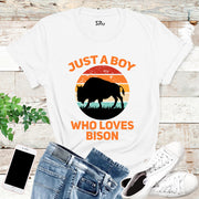 Just a Boy Who Loves Bison T Shirt