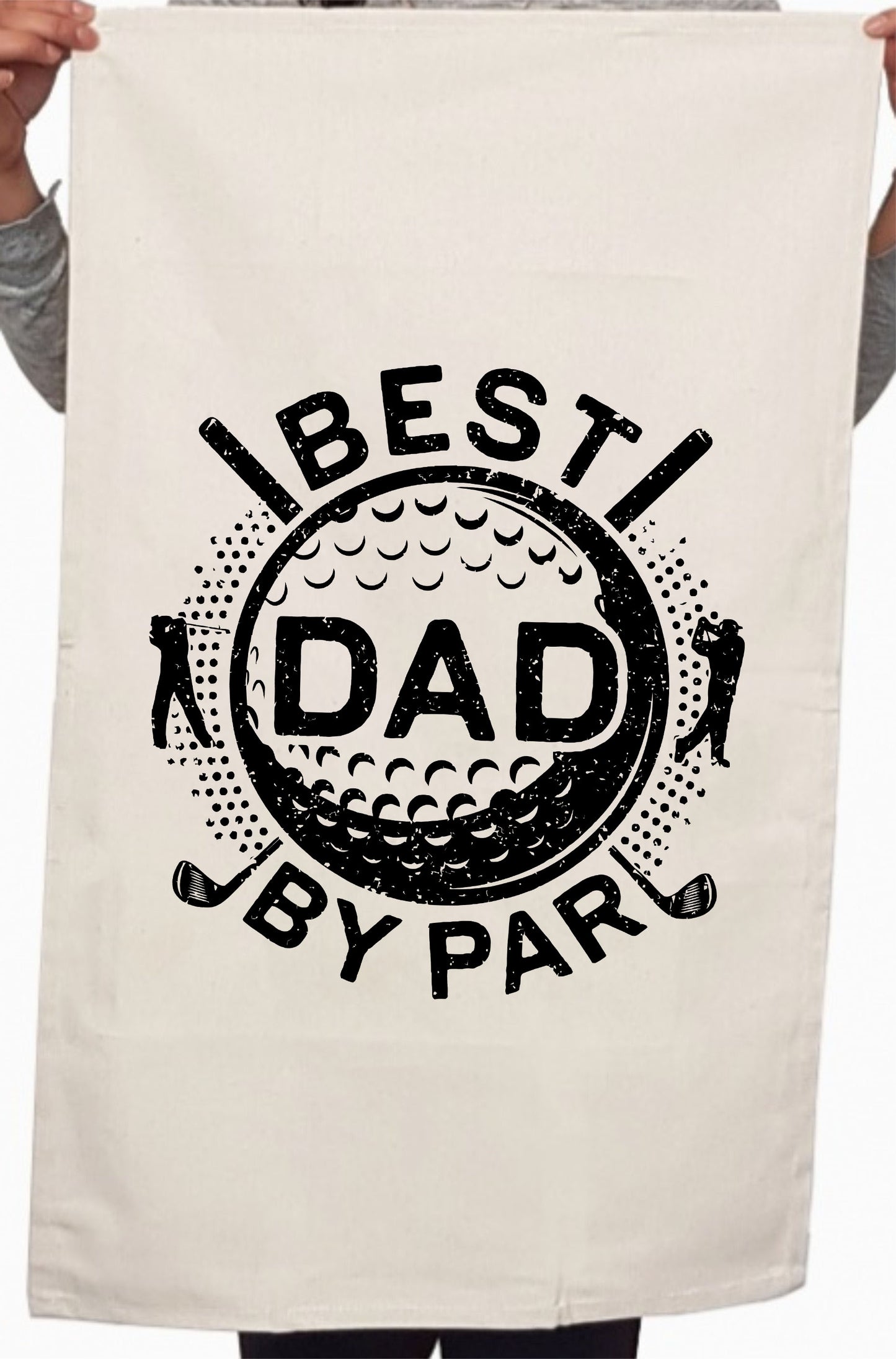 Best Dad By Par Golf Tee Custom Fathers Day Kitchen Table Tea Towel
