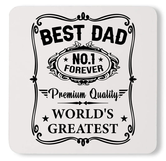 Best Dad Forever Premium Quality Greatest Custom Fathers Day Coaster