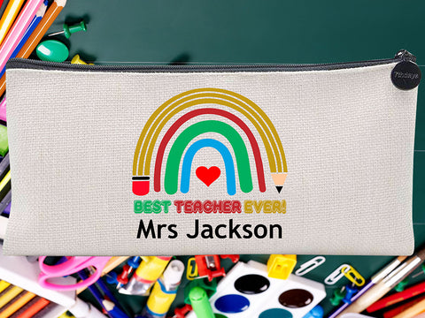 Teacher Appreciation Custom Thank You  Rainbow Pouch Bag Pencil Case