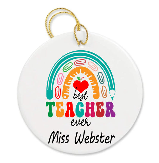 Personalized Teacher Appreciation Gifts Custom Rainbow Thank You Ornament