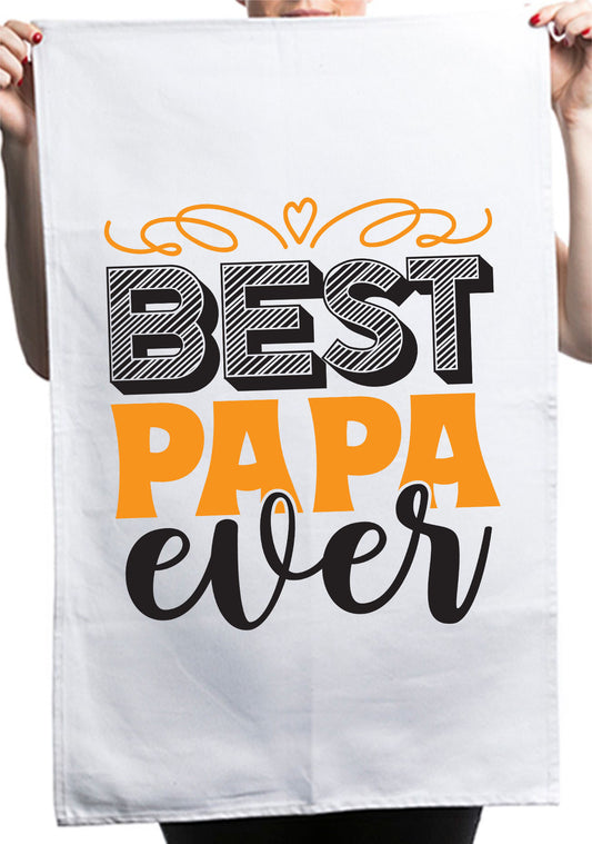 Best Papa Ever Cute Father's Day Custom Daddy Kitchen Table Tea Towel
